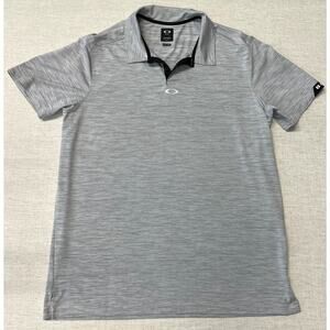 Oakley Gray Striped Performance Polo Shirt- Men's XL